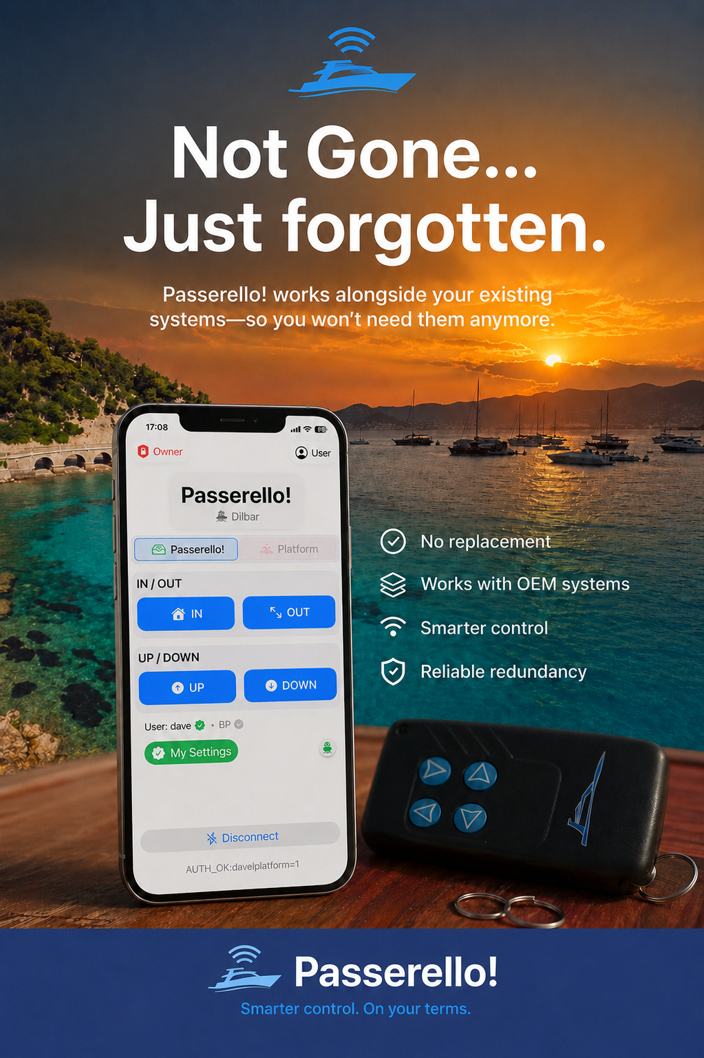 Not Gone Just Forgotten — Passerello™ works alongside your existing OEM controls